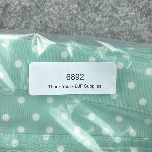 J Crew Jeans Womens 28 Mint Green Cropped‎ Matchstick Polka Dot Denim Pants NEW - Picture 13 of 13